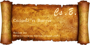 Csipán Barna névjegykártya