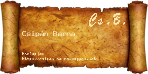 Csipán Barna névjegykártya
