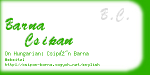 barna csipan business card